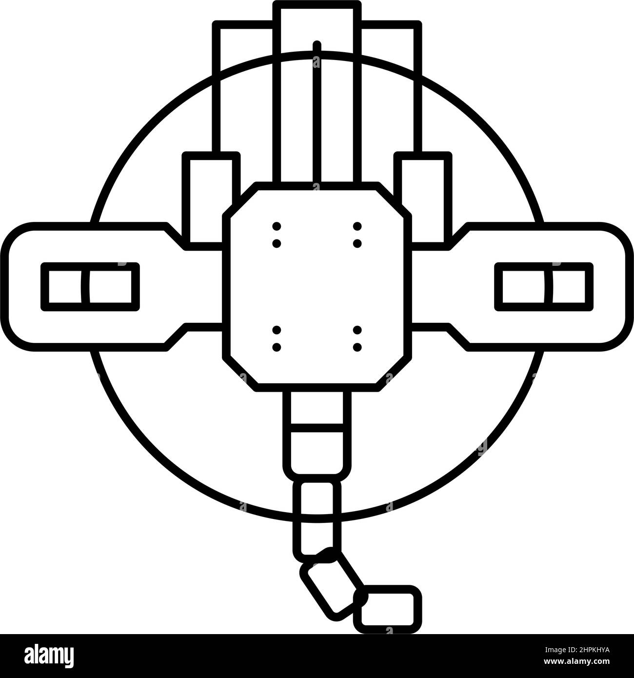 illustrazione vettoriale dell'icona della linea della trappola di caccia Illustrazione Vettoriale