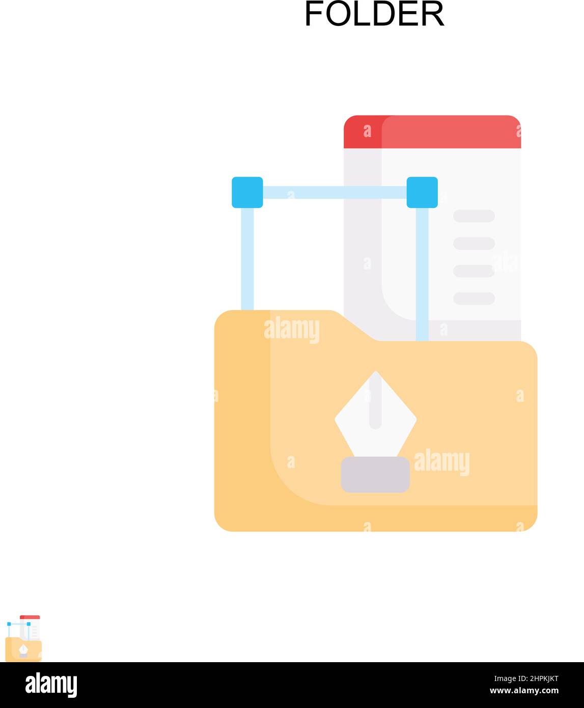 Icona vettore semplice cartella. Modello di disegno del simbolo di illustrazione per l'elemento dell'interfaccia utente mobile Web. Illustrazione Vettoriale