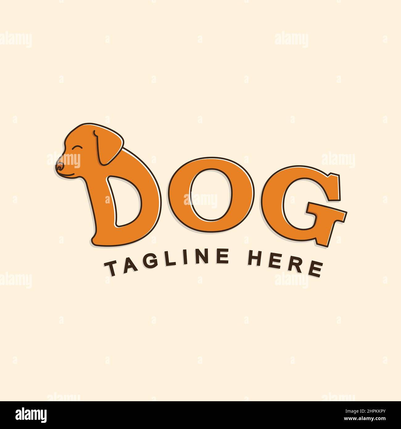 disegno vettoriale di stile piatto del marchio del cane Illustrazione Vettoriale