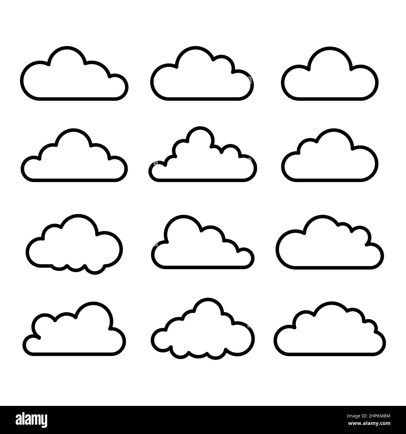 icona a forma di nuvola, semplice collezione di design cloud per applicazioni e web Illustrazione Vettoriale