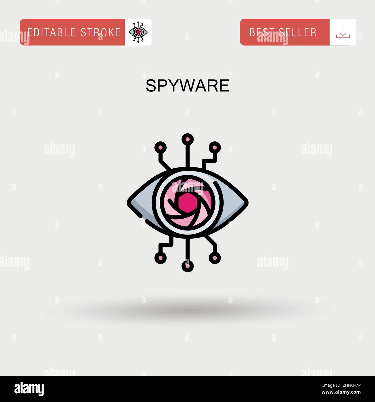 Icona di un semplice vettore spyware. Illustrazione Vettoriale