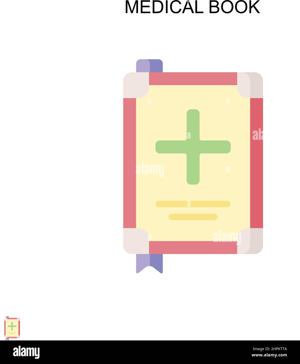 Libro medico semplice icona vettoriale. Modello di disegno del simbolo di illustrazione per l'elemento dell'interfaccia utente mobile Web. Illustrazione Vettoriale