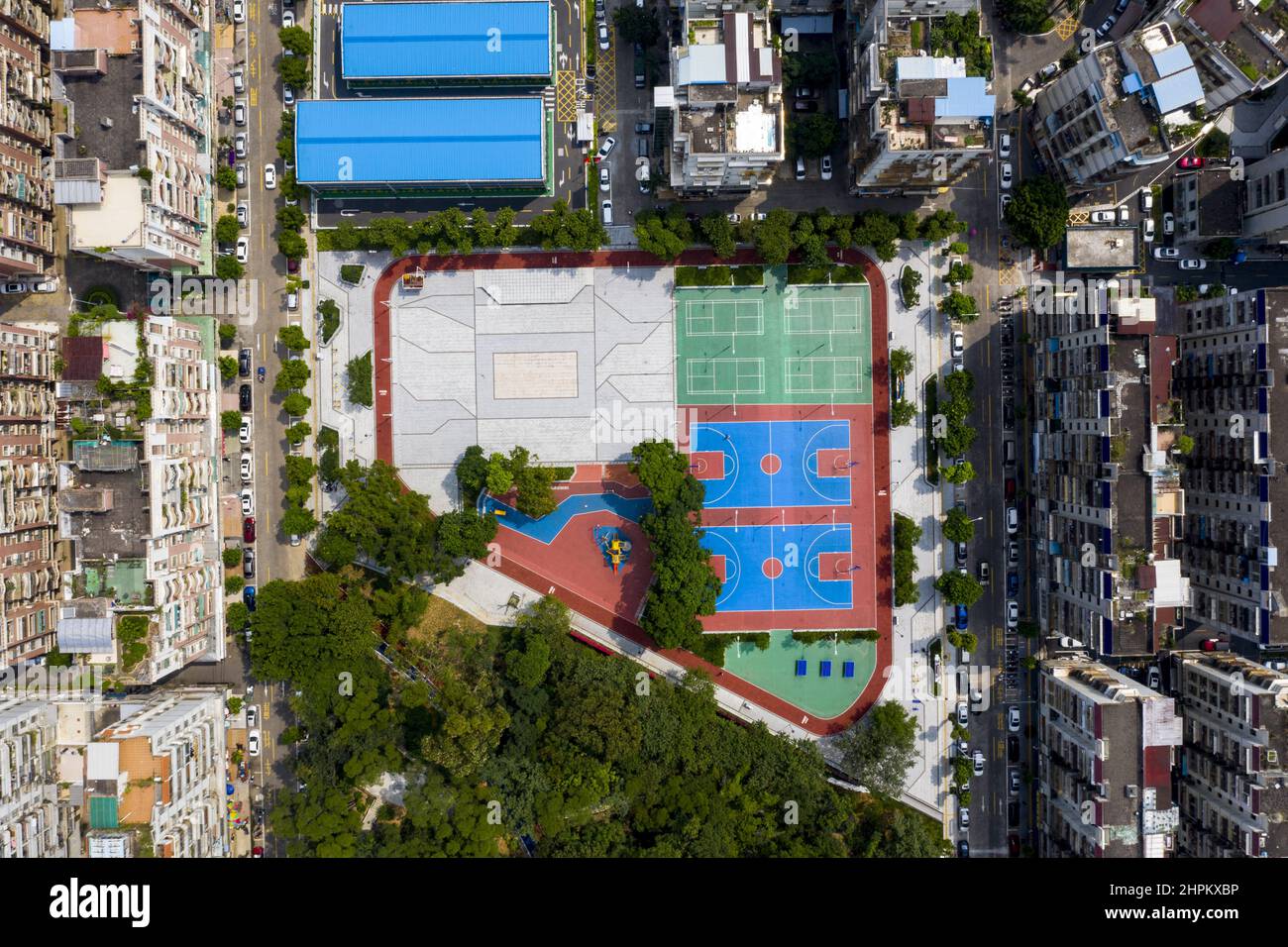 Jiangmen città promozione di qualità Pocket Park comunità parco strada della città Foto Stock