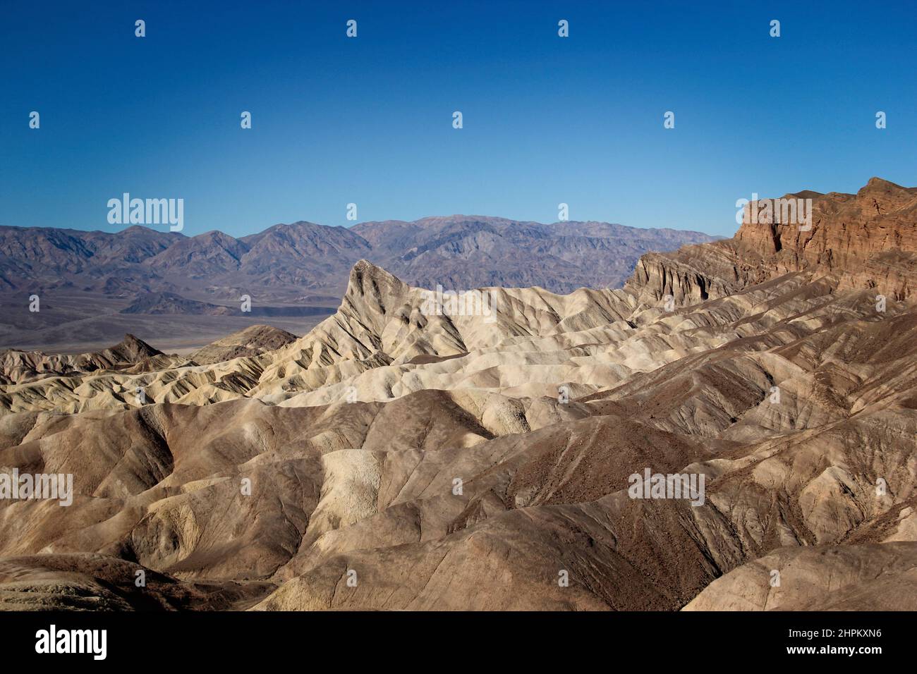 Le rocce a Zabriskie Point nel Parco Nazionale della Valle della morte Foto Stock