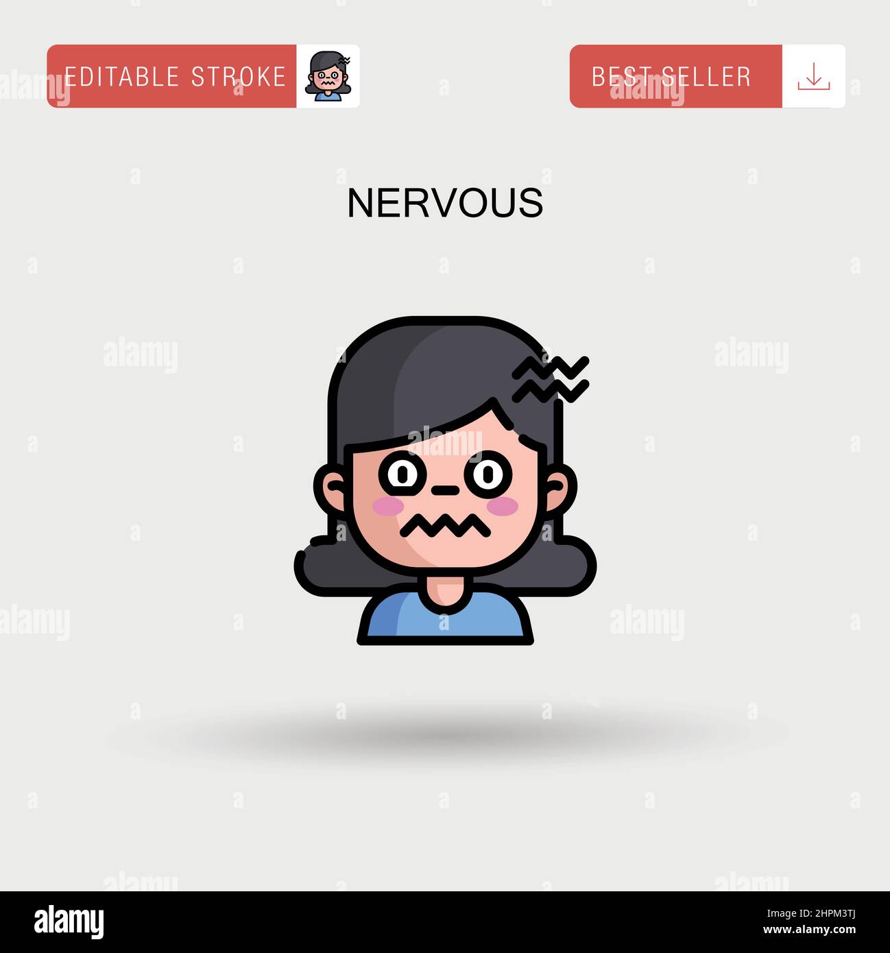 Icona del vettore semplice nervoso. Illustrazione Vettoriale