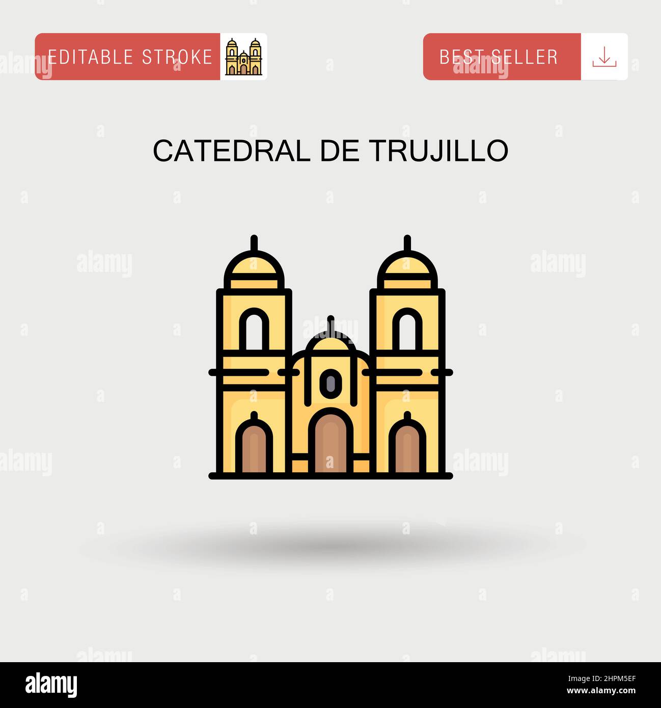 Catedral de trujillo semplice icona vettoriale. Illustrazione Vettoriale