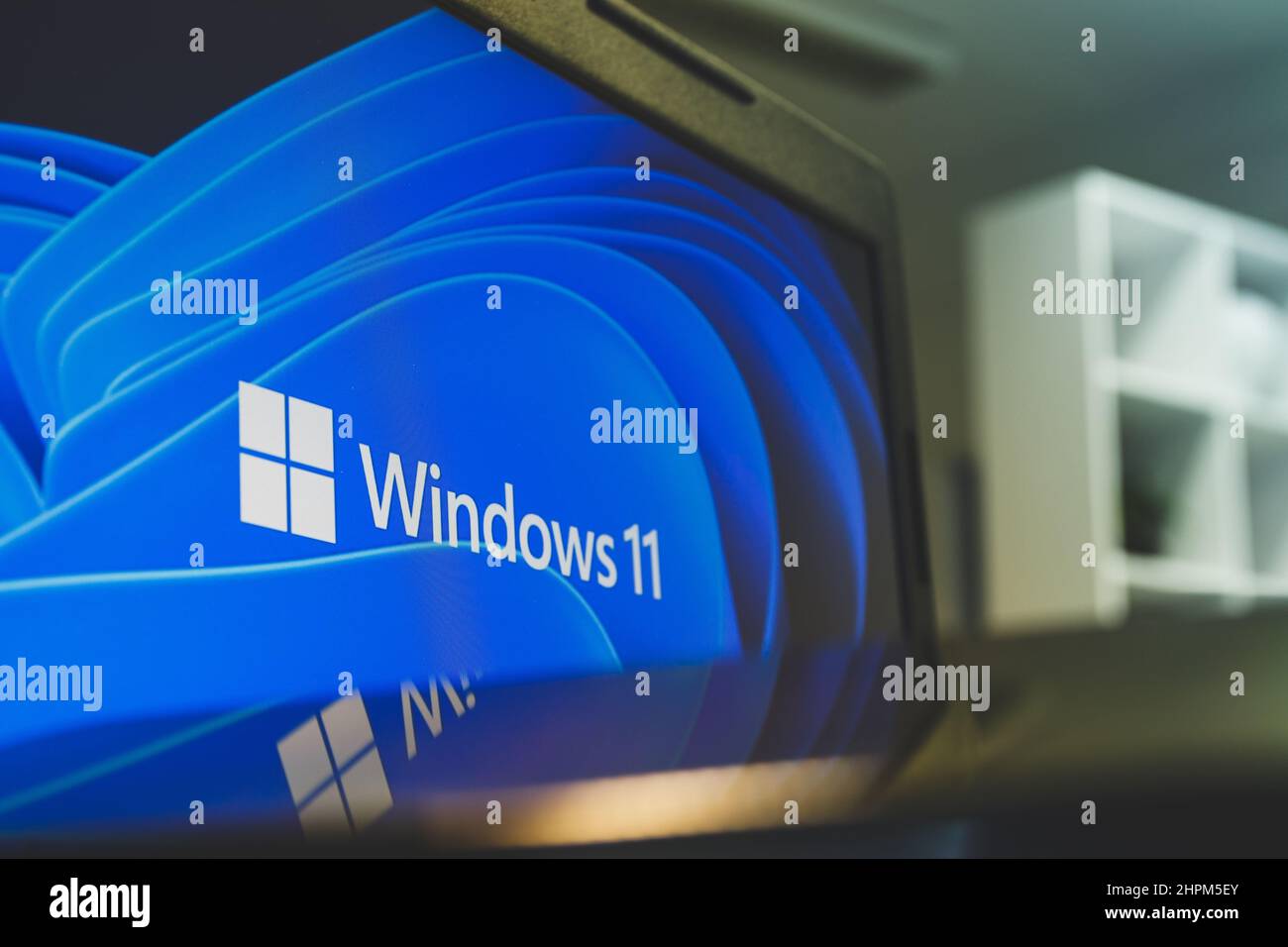 Sistema operativo Windows 11 sullo schermo del PC. Windows 11 è l'ultima versione principale di Windows NT di Microsoft. Foto Stock