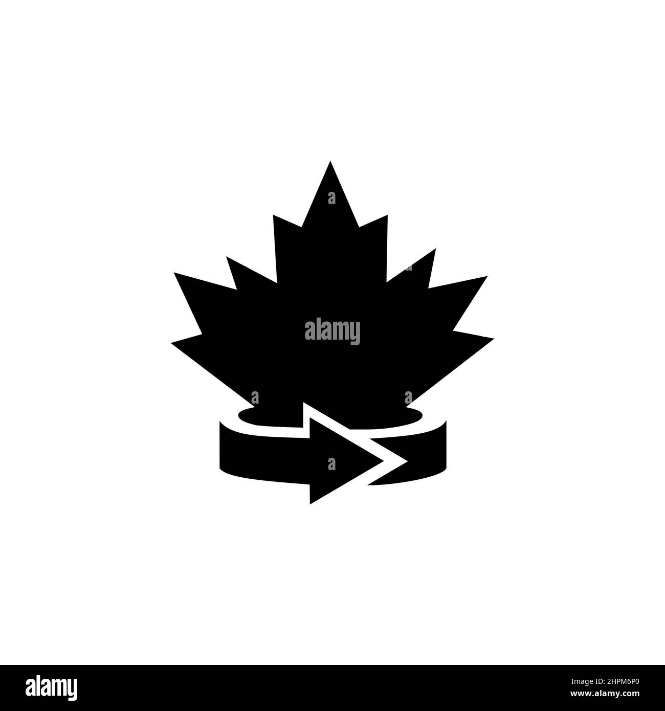 Modello Canadian Maple Leaf con logo. Red Maple Canadian logotipo Letter Vector Illustrazione Vettoriale