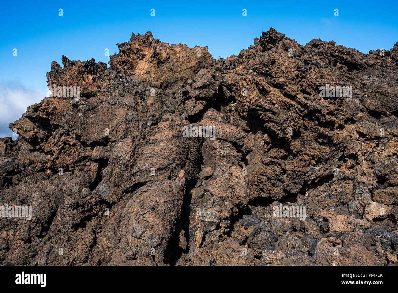 Flusso di lava solidificato vicino a Santiago del Teide, Tenerife, Isole Canarie, Spagna Foto Stock