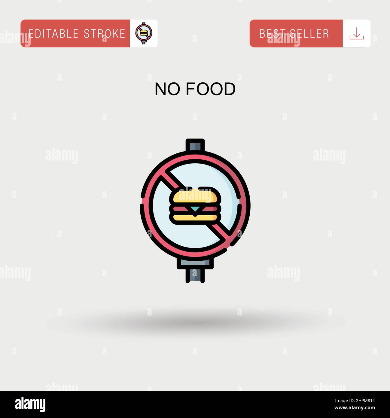 Nessuna icona vettore cibo semplice. Illustrazione Vettoriale