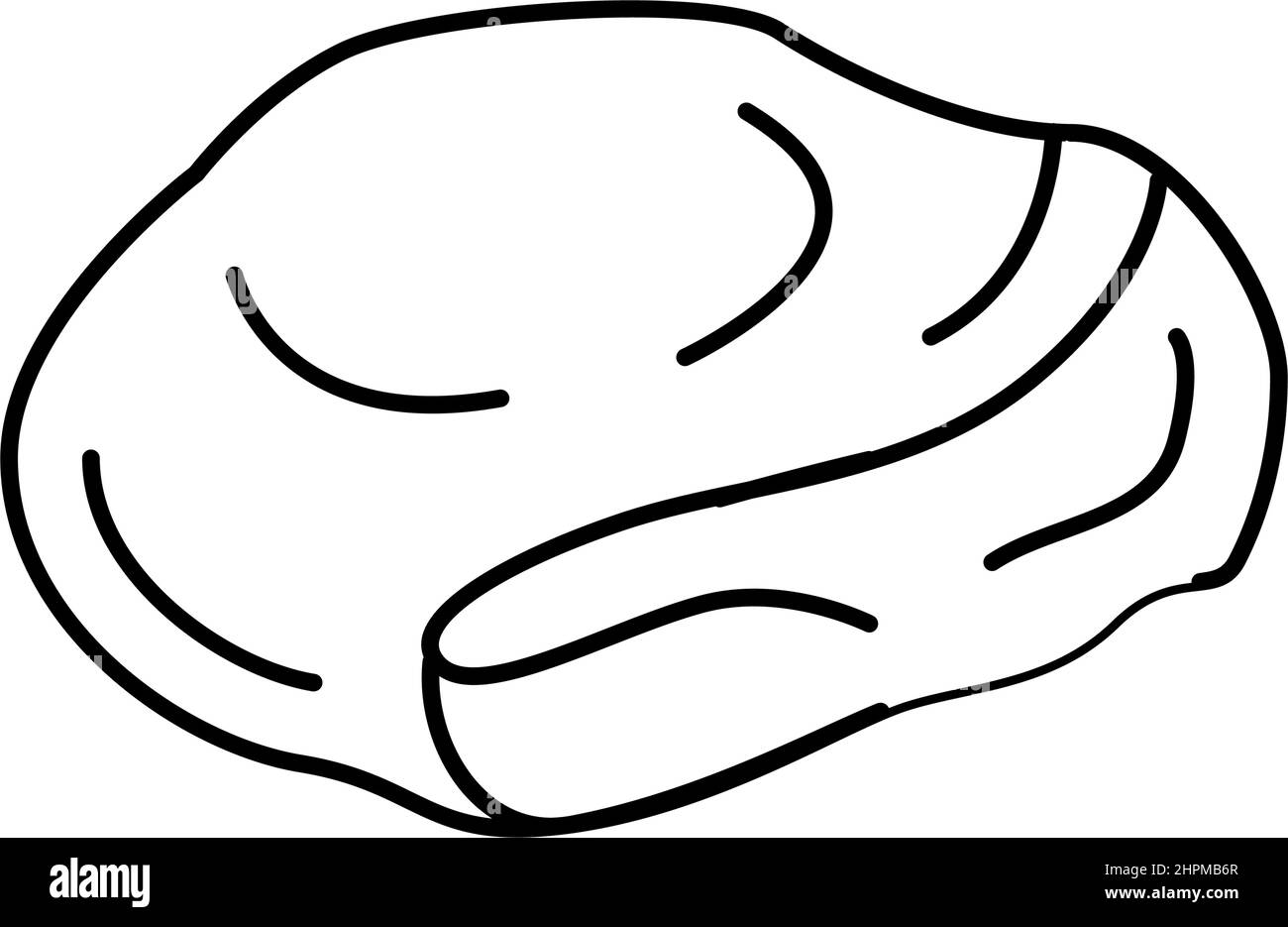 illustrazione vettoriale dell'icona della linea di ostriche pelate Illustrazione Vettoriale