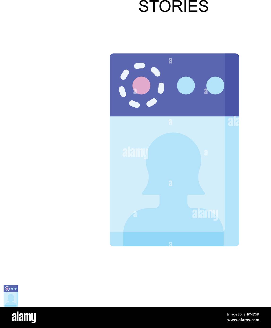 Storie semplice icona vettoriale. Modello di disegno del simbolo di illustrazione per l'elemento dell'interfaccia utente mobile Web. Illustrazione Vettoriale