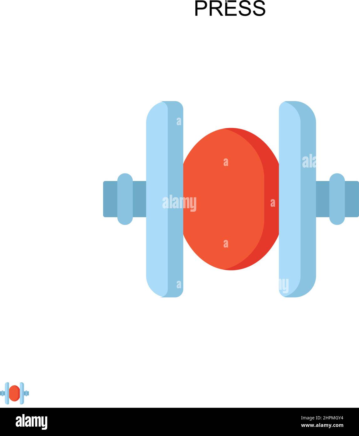 Premere l'icona vettore semplice. Modello di disegno del simbolo di illustrazione per l'elemento dell'interfaccia utente mobile Web. Illustrazione Vettoriale