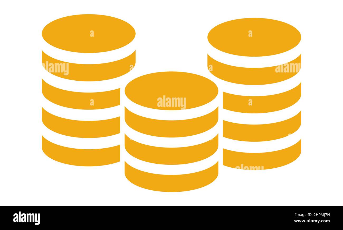 Pila di monete d'oro icona. Progettare applicazioni Web e mobili Illustrazione Vettoriale