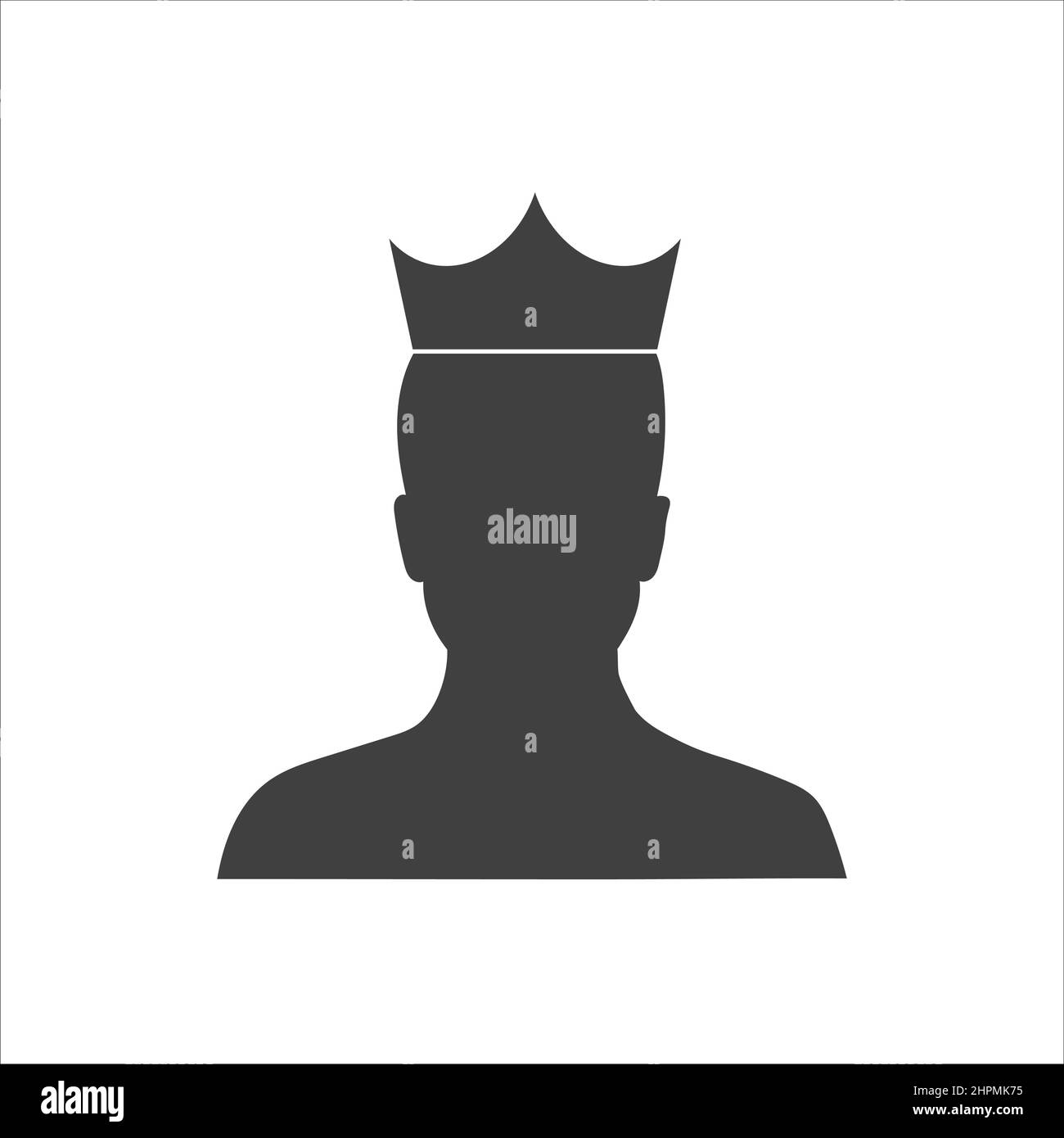 Un uomo con una corona sulla testa. Icona vettoriale lineare isolata su sfondo bianco Illustrazione Vettoriale