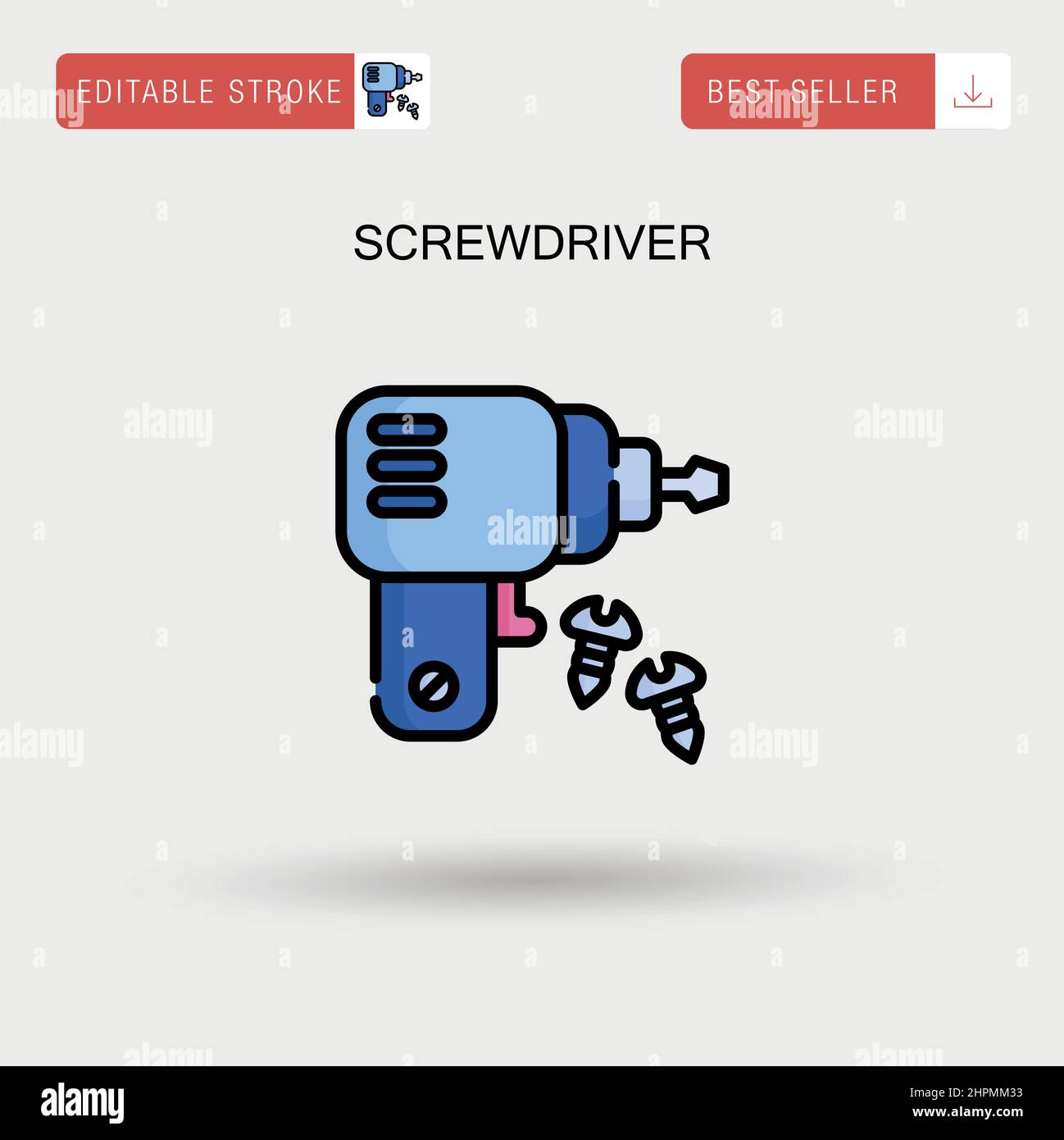 Cacciavite semplice icona vettoriale. Illustrazione Vettoriale