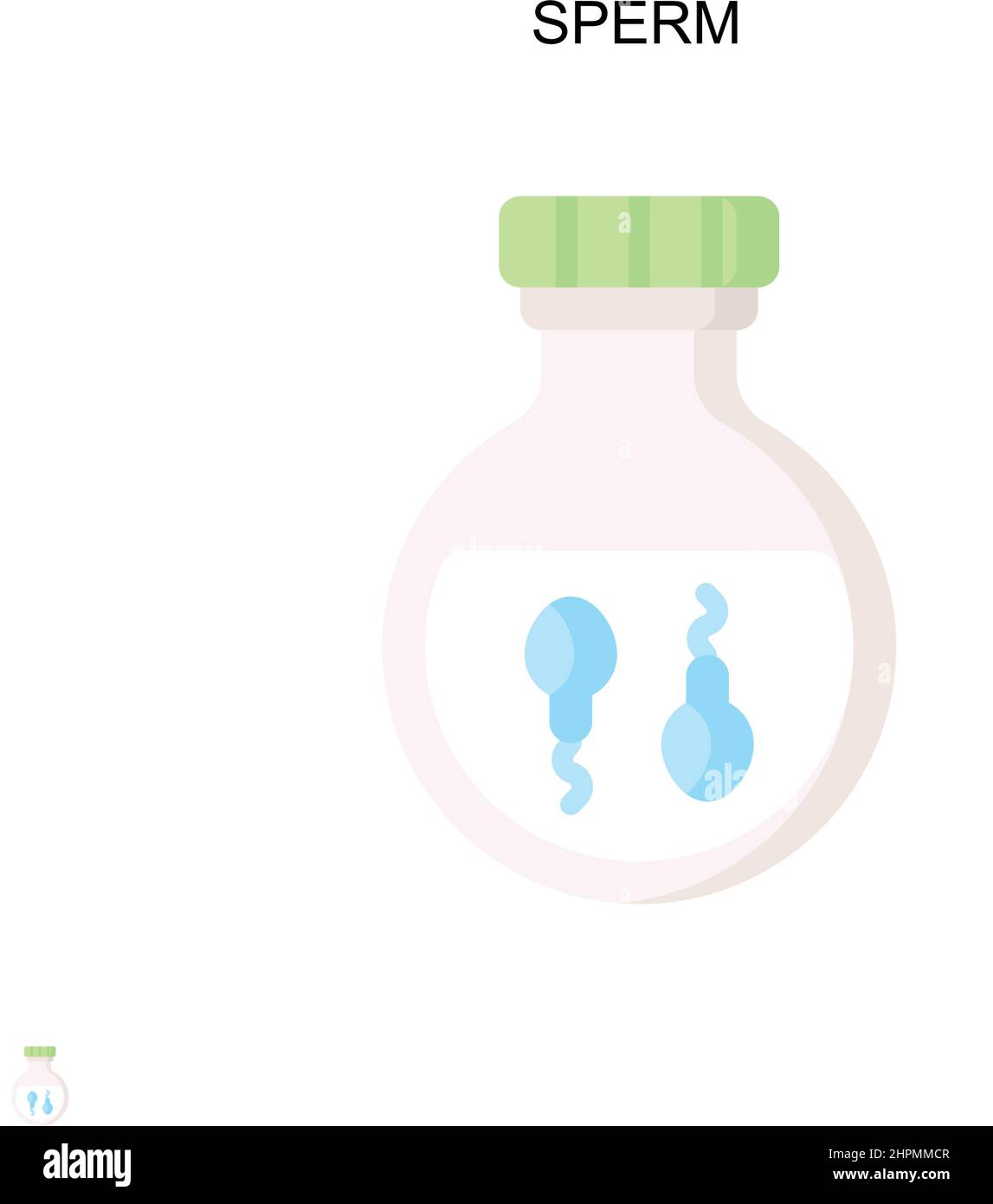 Icona del vettore semplice dello sperma. Modello di disegno del simbolo di illustrazione per l'elemento dell'interfaccia utente mobile Web. Illustrazione Vettoriale