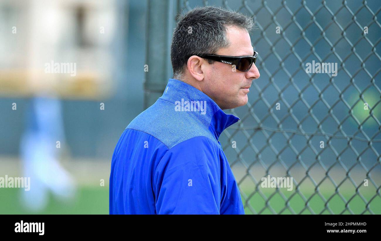 Surprise, USA. 18th Feb 2019. In questa foto del 18 febbraio 2019, il direttore generale dell'assistente dei Kansas City Royals J.J. Picollo a sorpresa, Ariz. (Foto di John Sleezer/The Kansas City Star/TNS/Sipa USA) Credit: Sipa USA/Alamy Live News Foto Stock