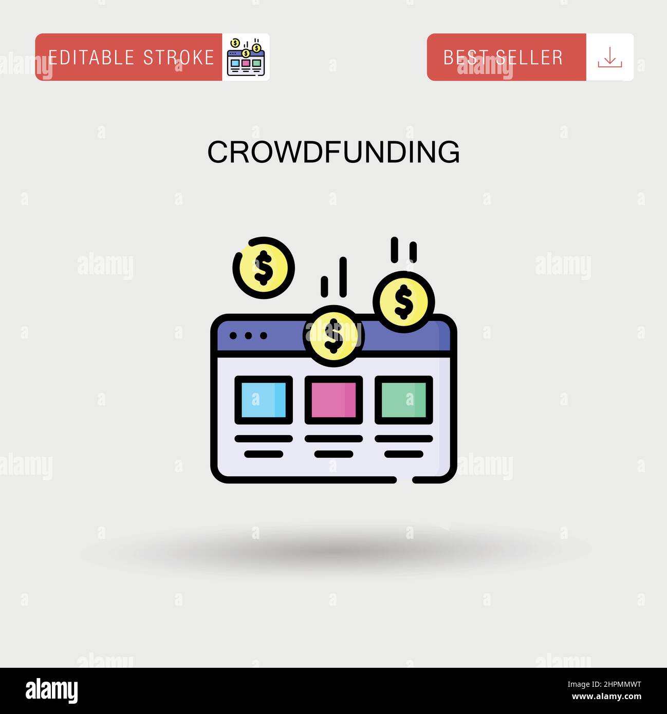Icona vettoriale semplice crowdfunding. Illustrazione Vettoriale