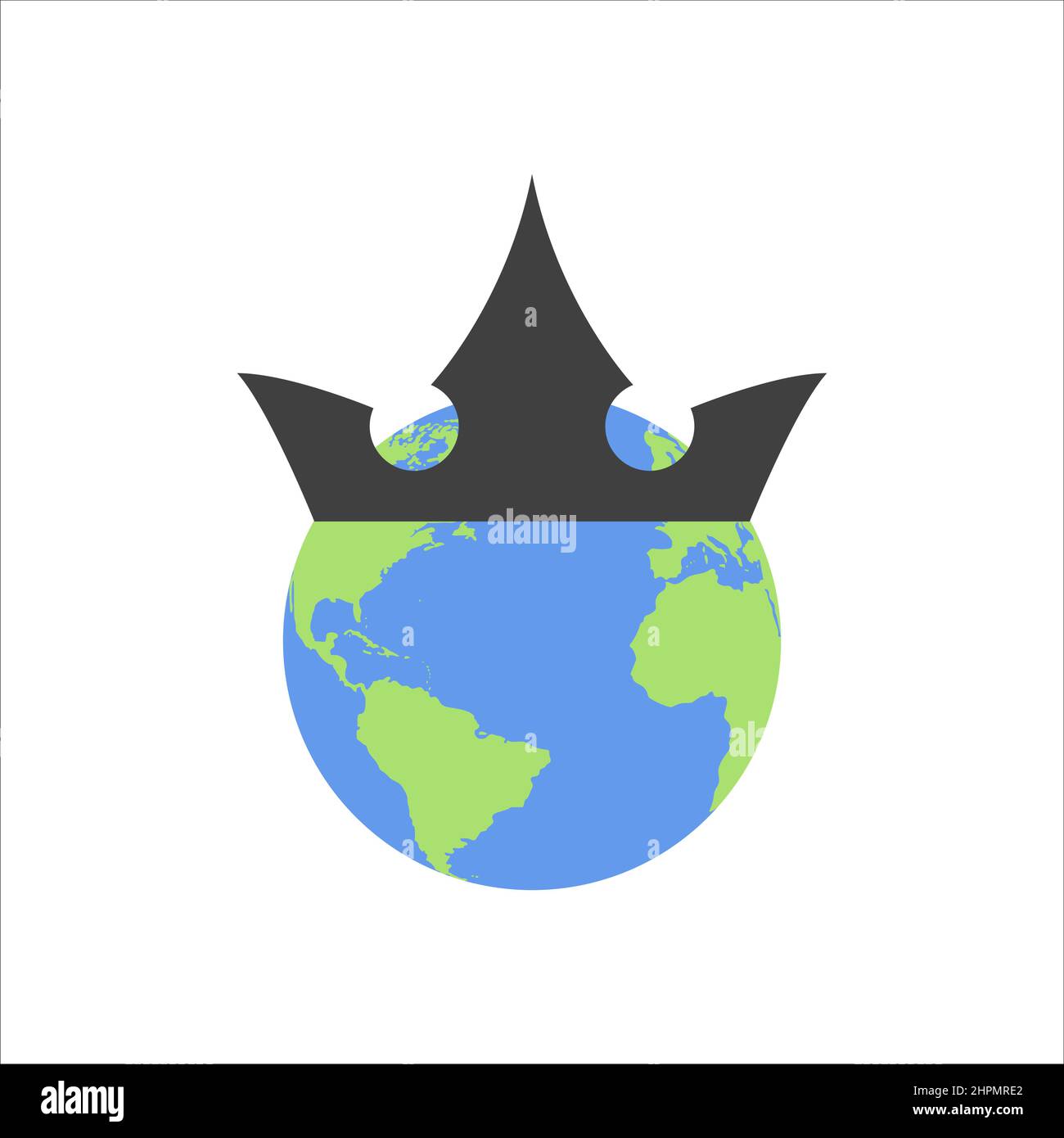 Logo King Planet Vector. Logo Globe King icona Design Illustrazione Vettoriale
