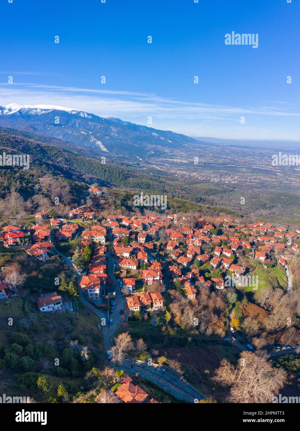 L'antico borgo storico di Palaios Panteleimonas vicino Platamonas, Pieria, Grecia Foto Stock