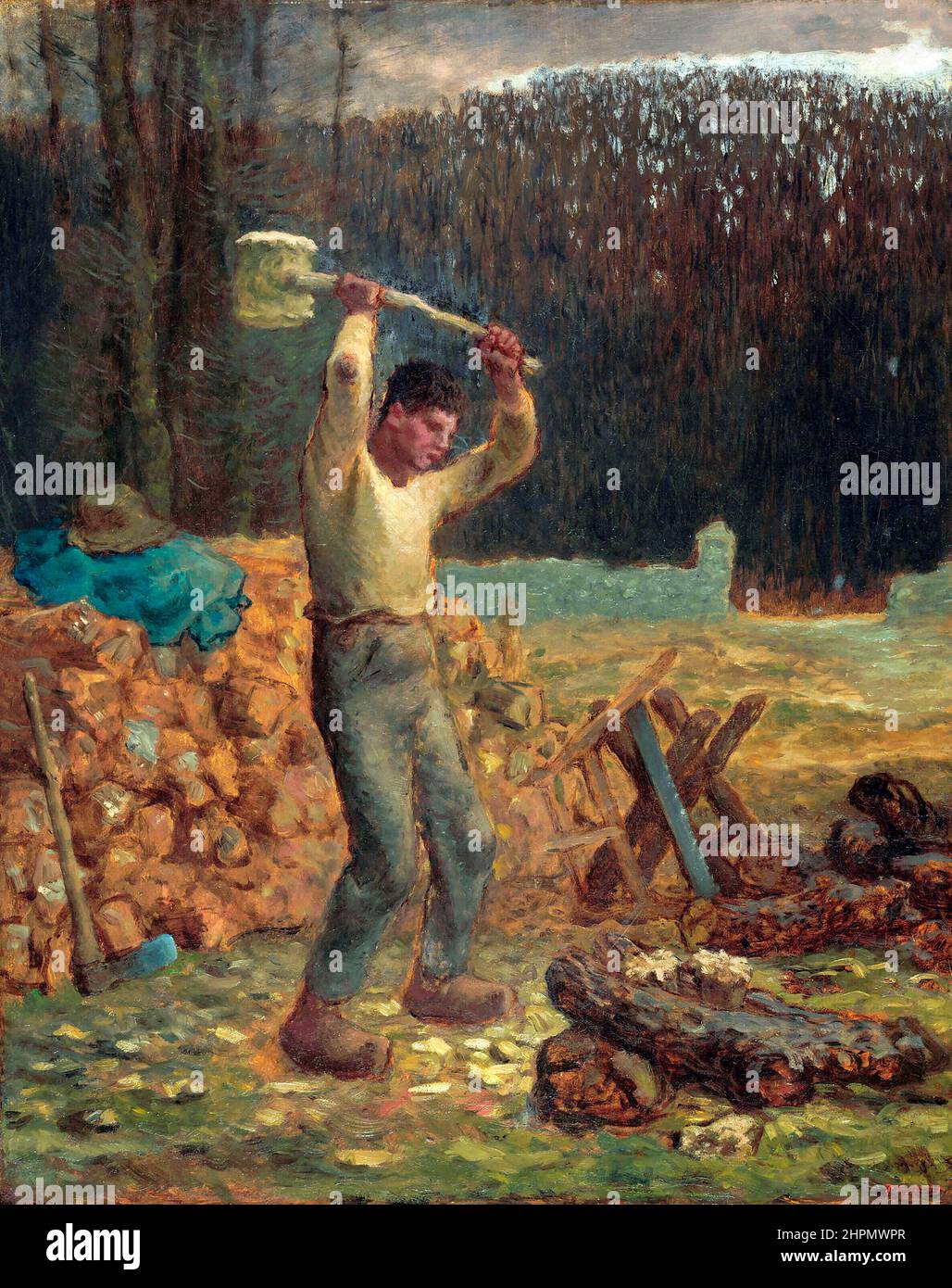 Il Woodchopper di Jean-Francois Millet (1814-1875), olio su tela, c.. 1858/66 Foto Stock