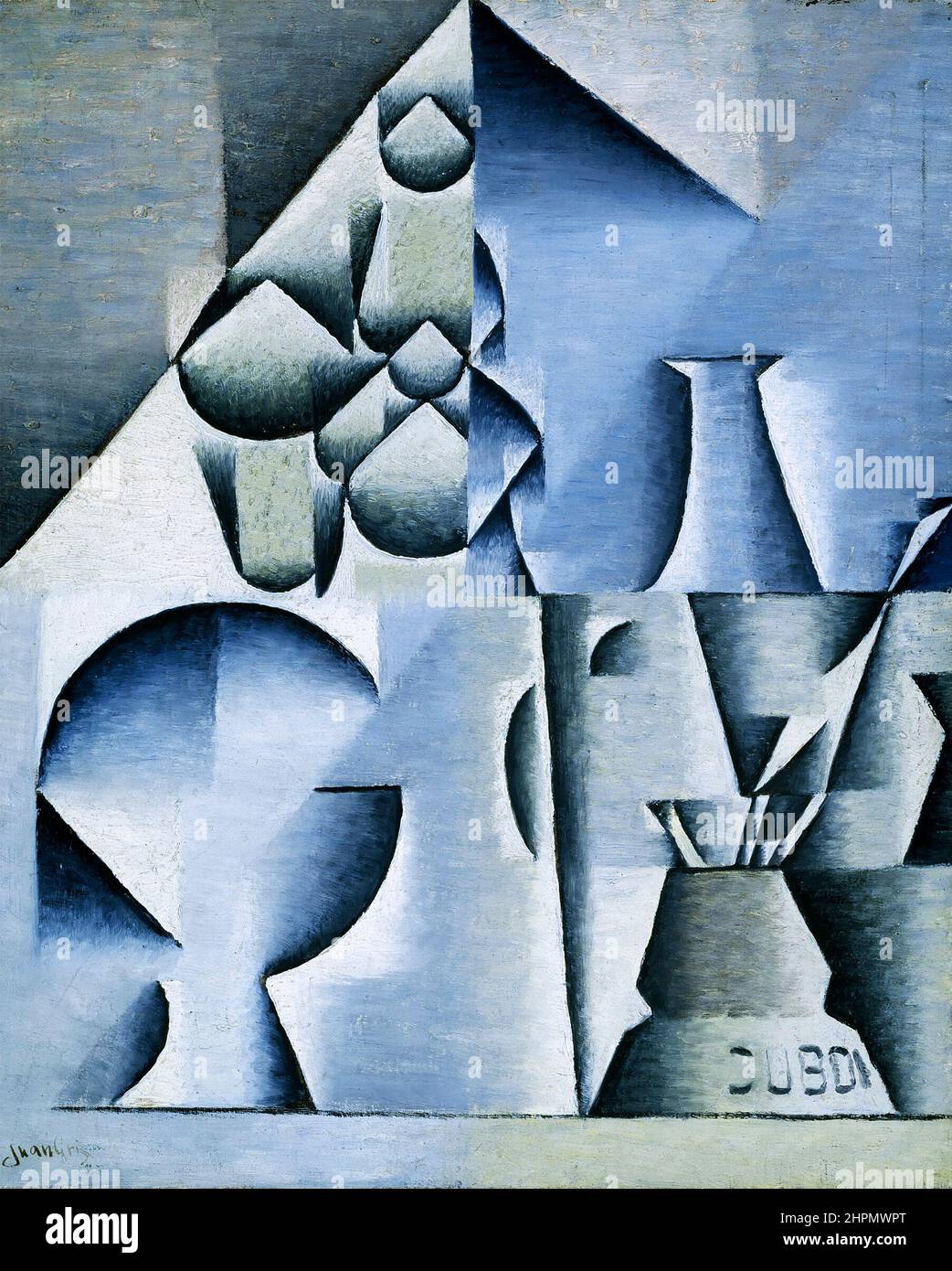 Juan Gris. Tavolo al caffè dell'artista spagnolo José Victoriano (Carmelo Carlos) González-Pérez (1887-1927), olio su tela, 1913 Foto Stock