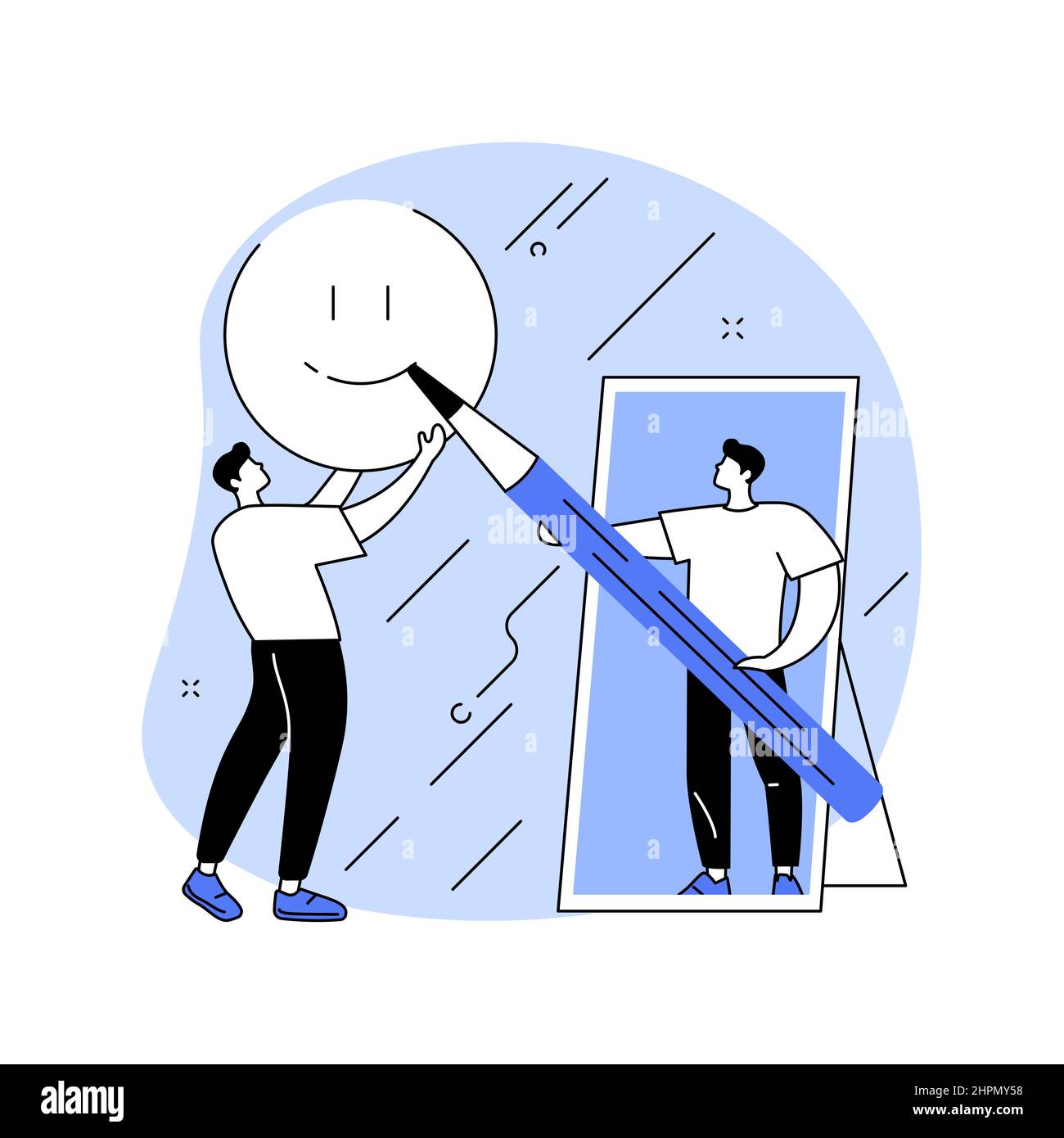 Illustrazione vettoriale del concetto astratto di autostima. Illustrazione Vettoriale