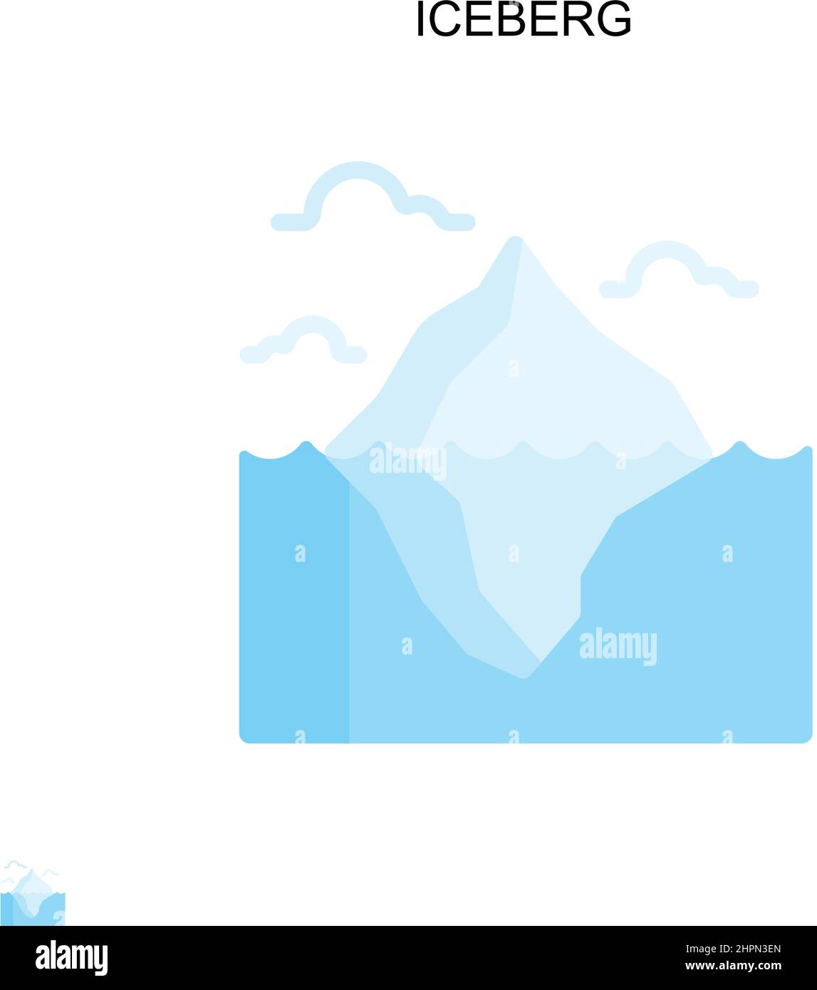 Icona vettore semplice iceberg. Modello di disegno del simbolo di illustrazione per l'elemento dell'interfaccia utente mobile Web. Illustrazione Vettoriale