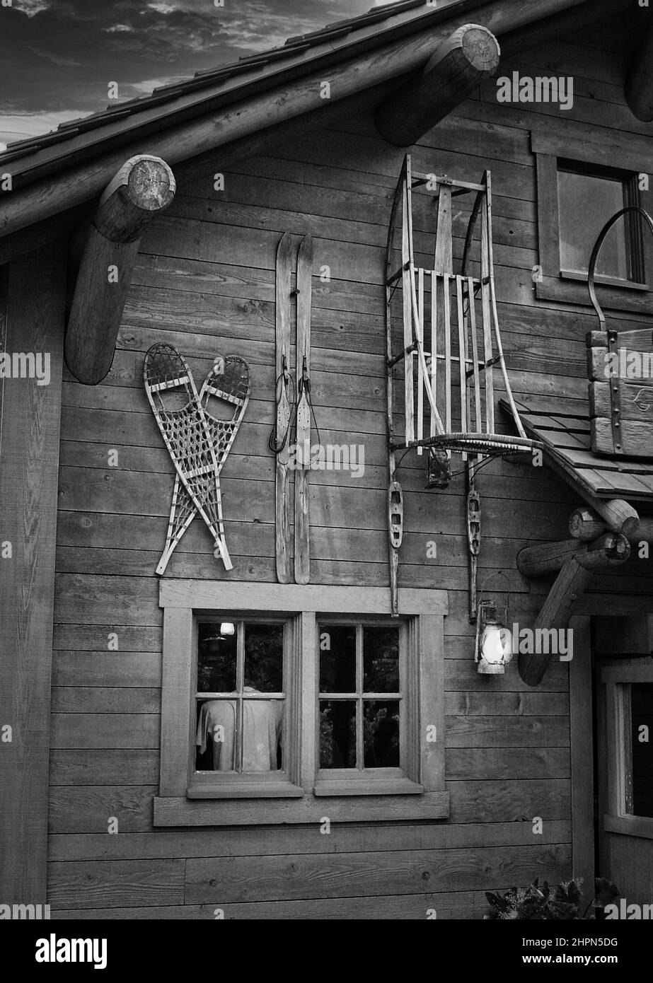 Chalet BW Foto Stock