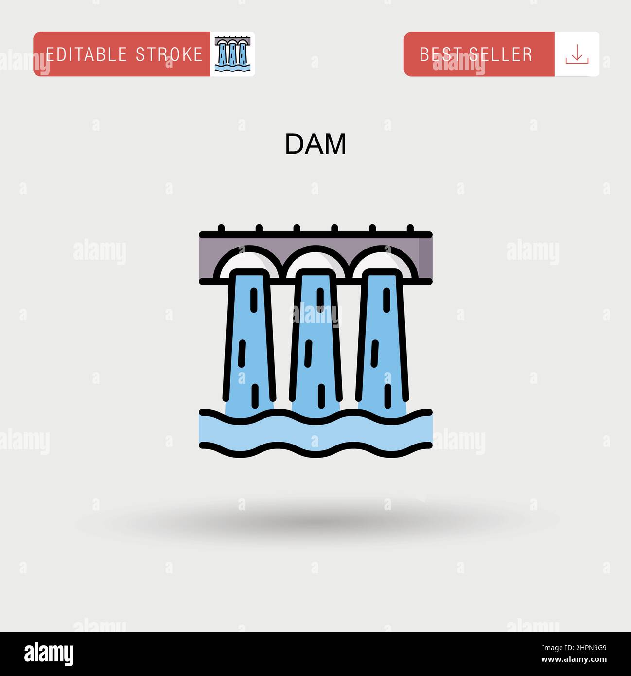 Icona vettore DAM semplice. Illustrazione Vettoriale