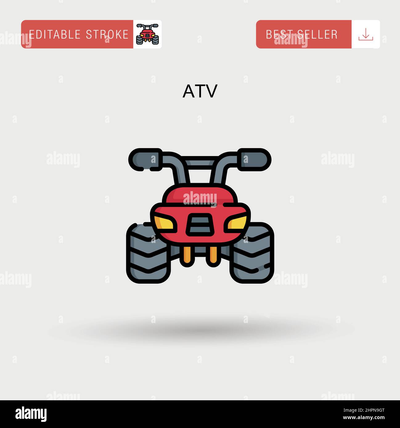 Icona vettore semplice ATV. Illustrazione Vettoriale