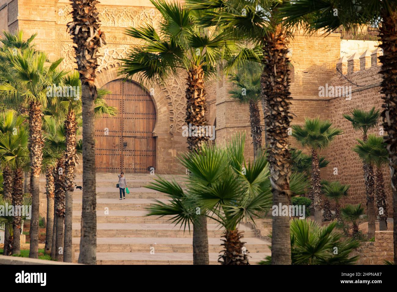 Kasbah degli Udayas al di fuori della medina centrale di Rabat, Marocco. Foto Stock