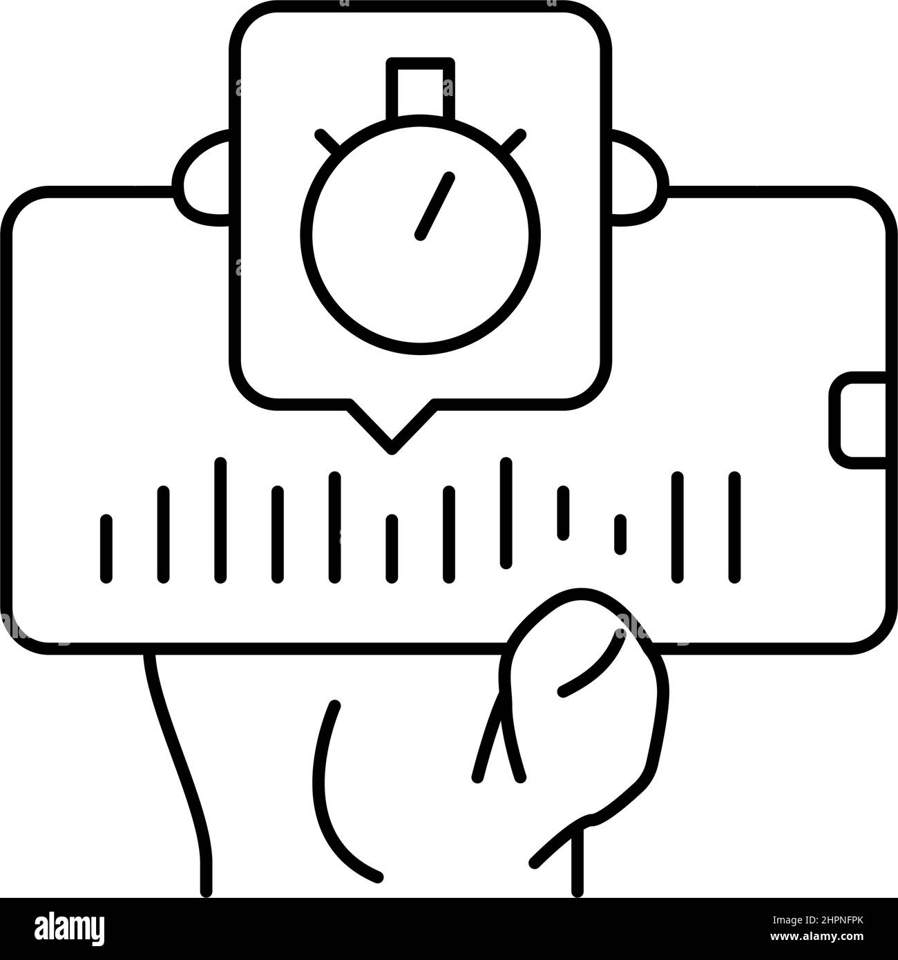 illustrazione vettoriale dell'icona della linea temporanea della musica Illustrazione Vettoriale