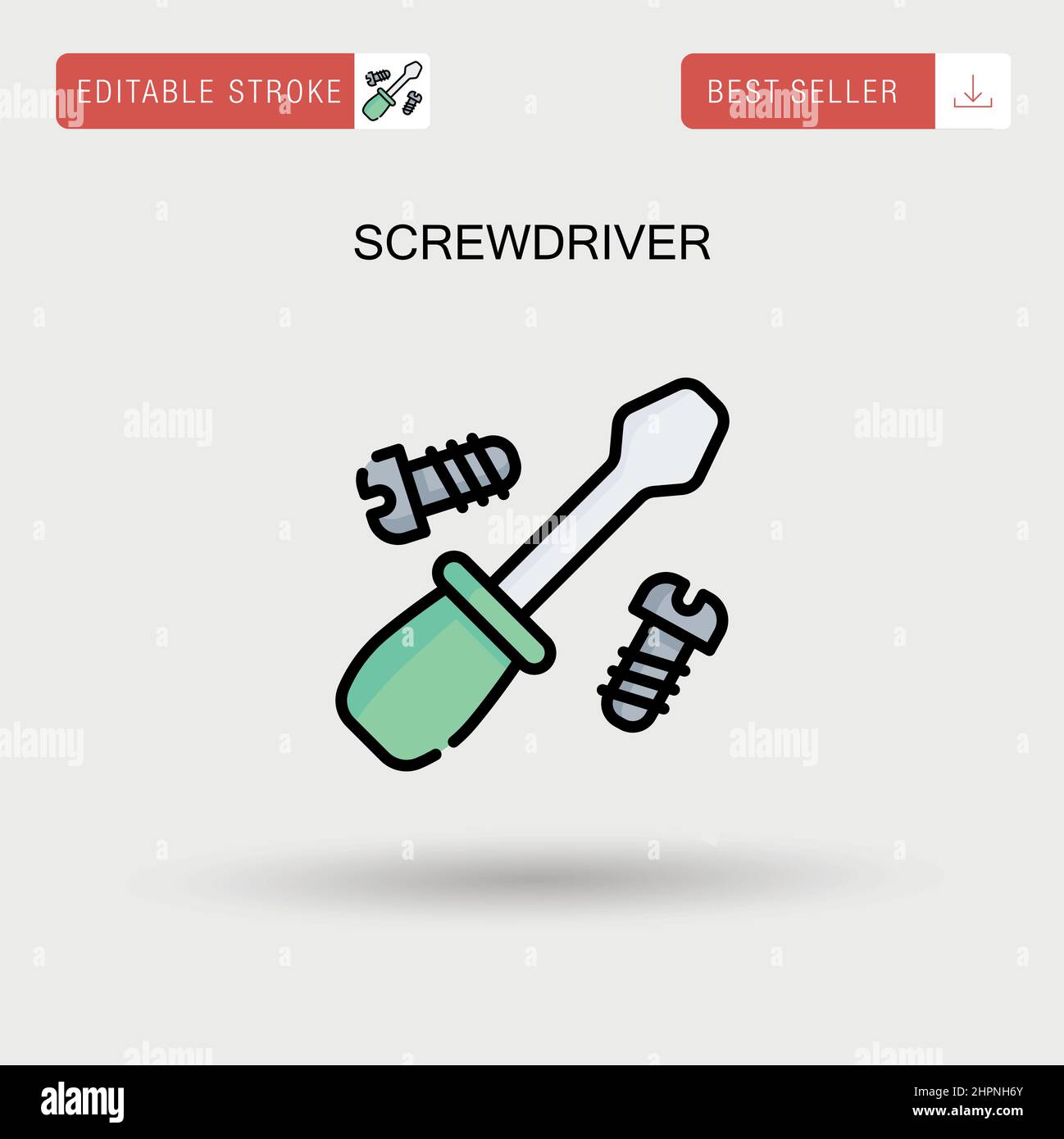 Cacciavite semplice icona vettoriale. Illustrazione Vettoriale