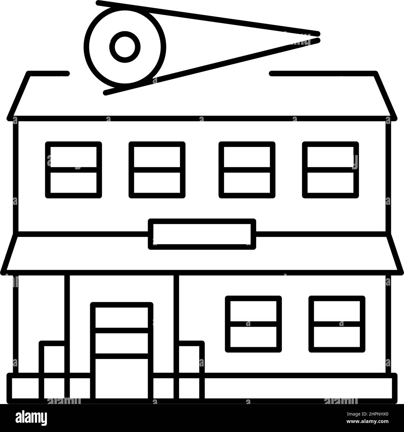 illustrazione vettoriale dell'icona della linea di ristoranti di sushi Illustrazione Vettoriale