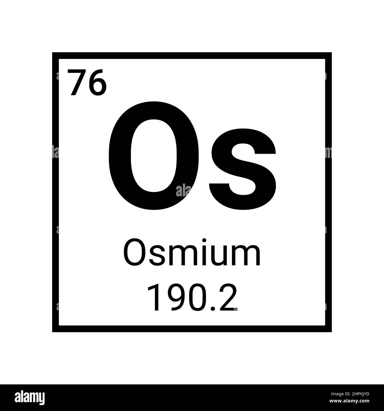 Icona elemento periodico chimico osmio. Chimica osmio laboratorio scienza segno vettore Illustrazione Vettoriale