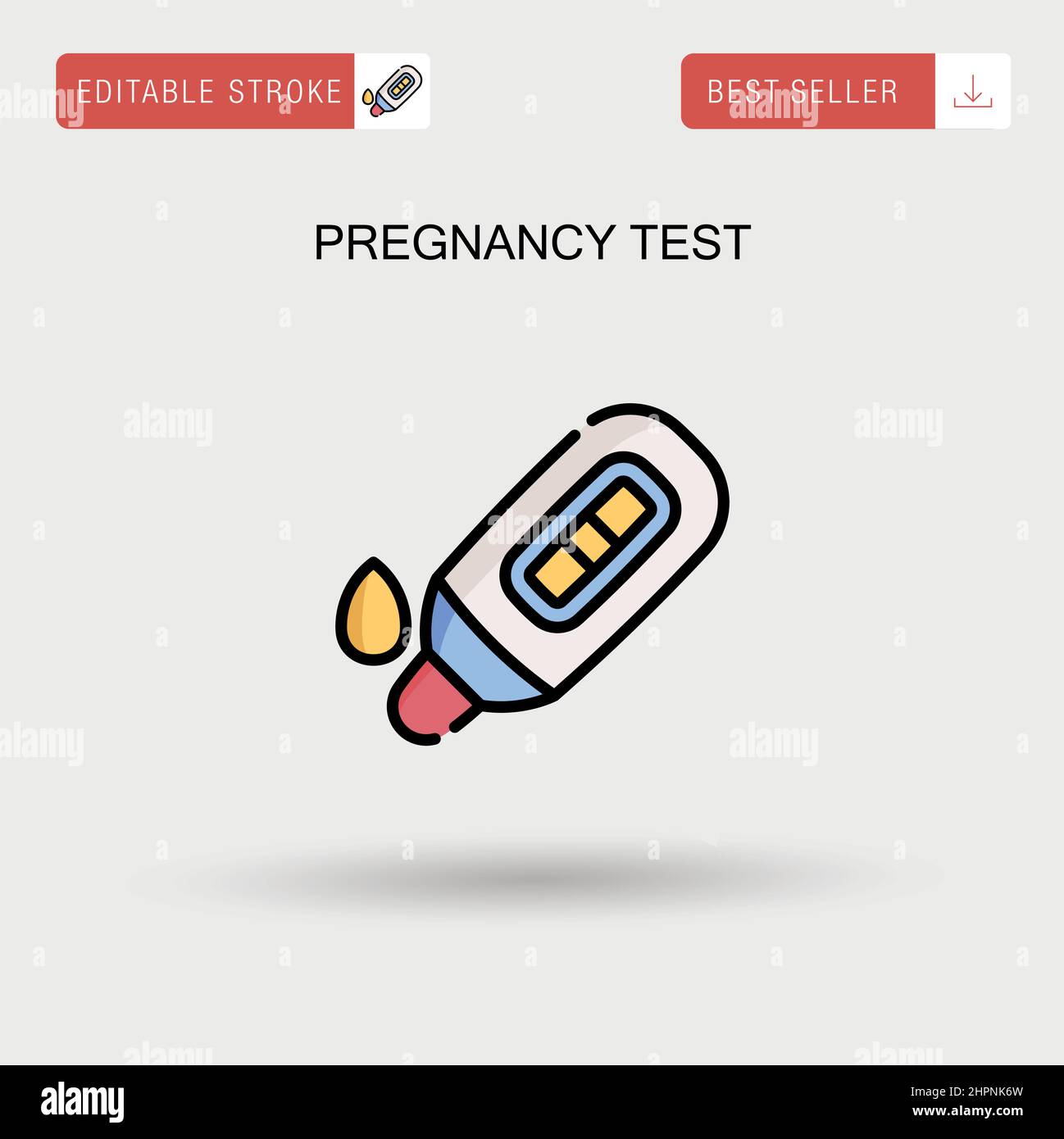 Icona del vettore semplice del test di gravidanza. Illustrazione Vettoriale