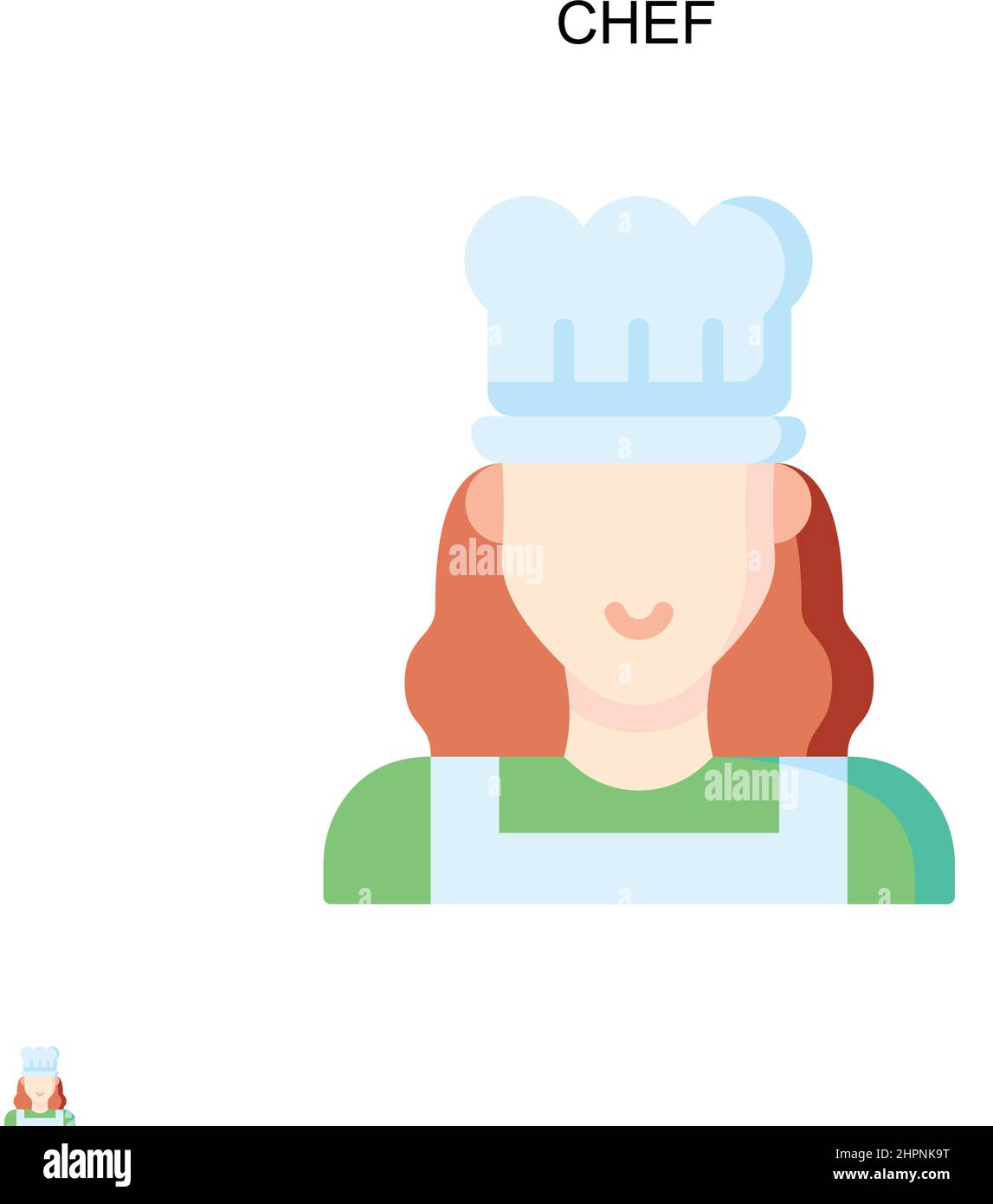 Icona vettore semplice chef. Modello di disegno del simbolo di illustrazione per l'elemento dell'interfaccia utente mobile Web. Illustrazione Vettoriale