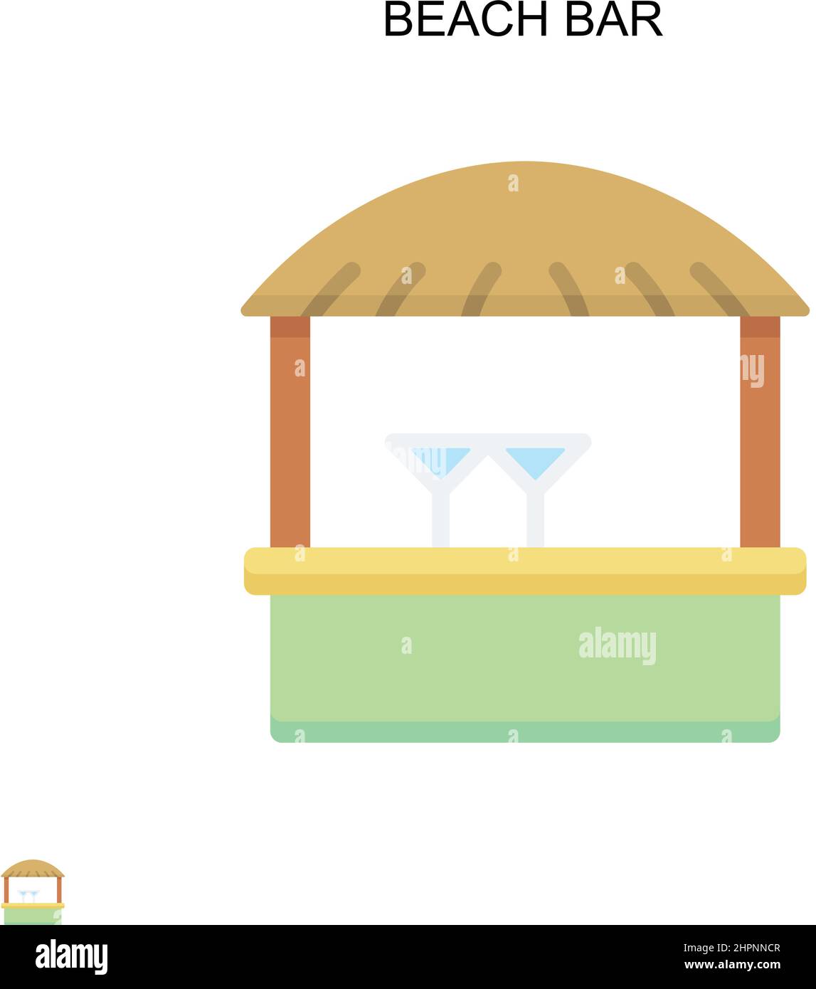 Barra della spiaggia icona vettoriale semplice. Modello di disegno del simbolo di illustrazione per l'elemento dell'interfaccia utente mobile Web. Illustrazione Vettoriale