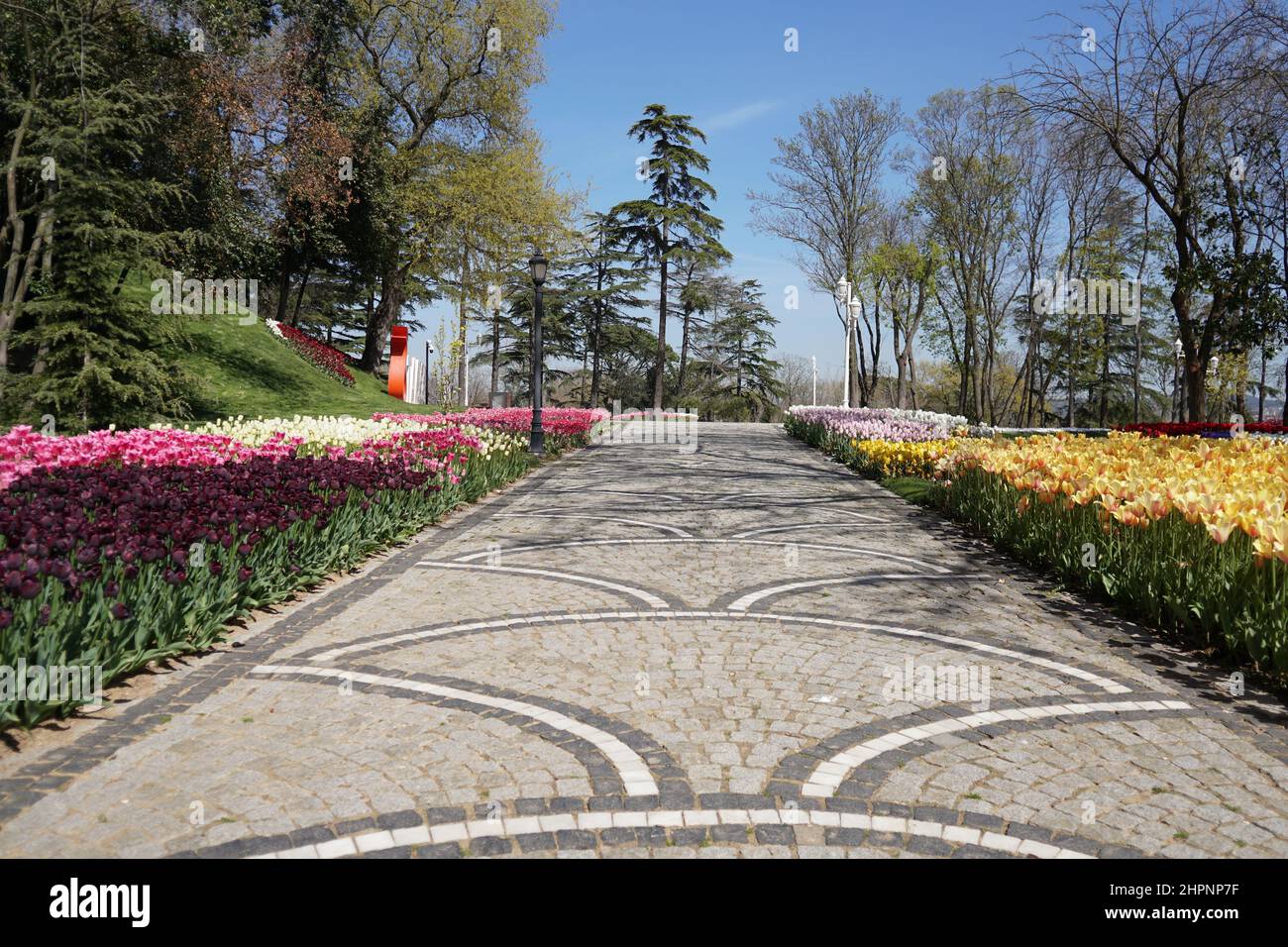 Parco dei tulipani e dei fiori dell'Emirgan Foto Stock