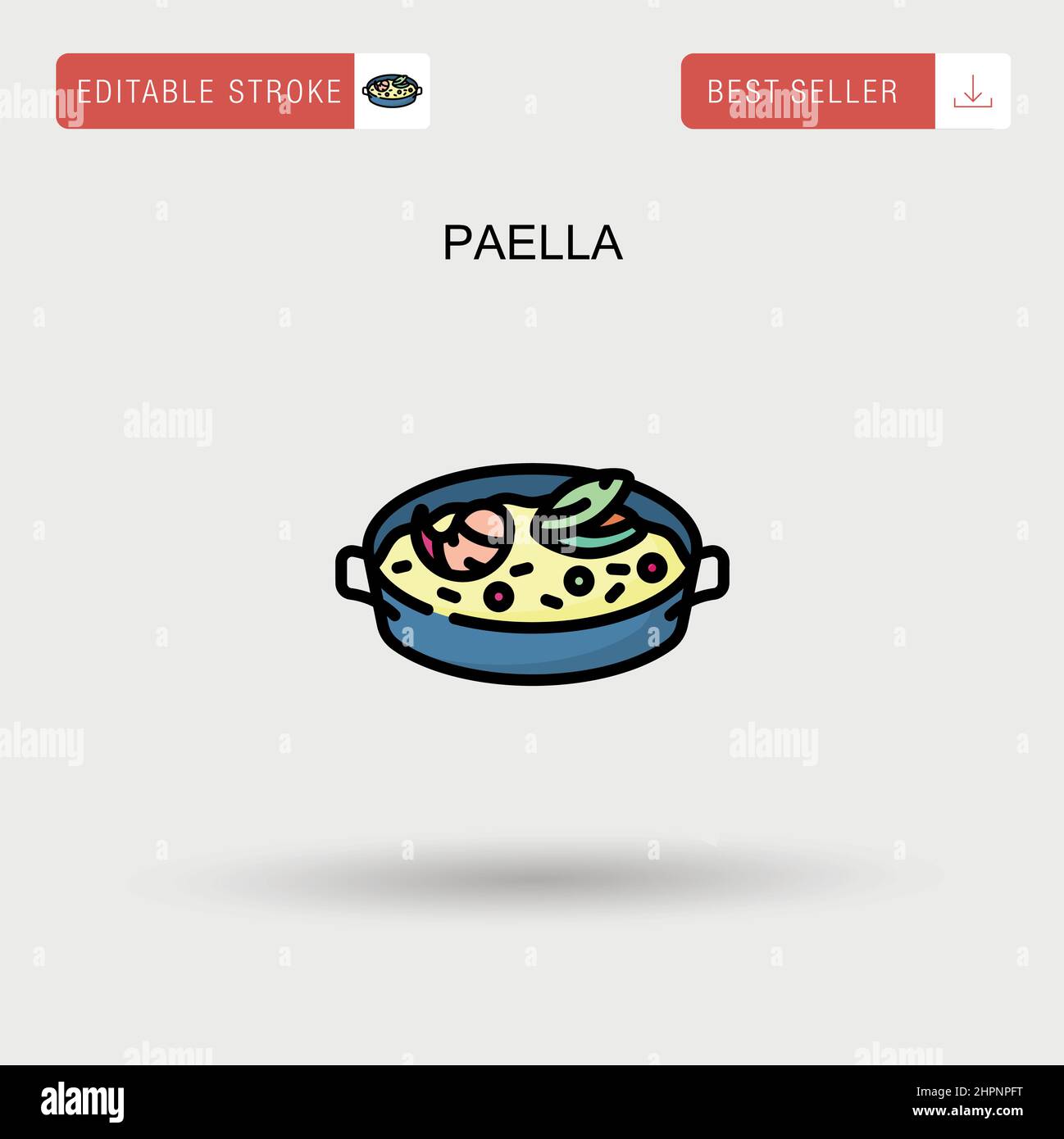 Icona del vettore paella semplice. Illustrazione Vettoriale