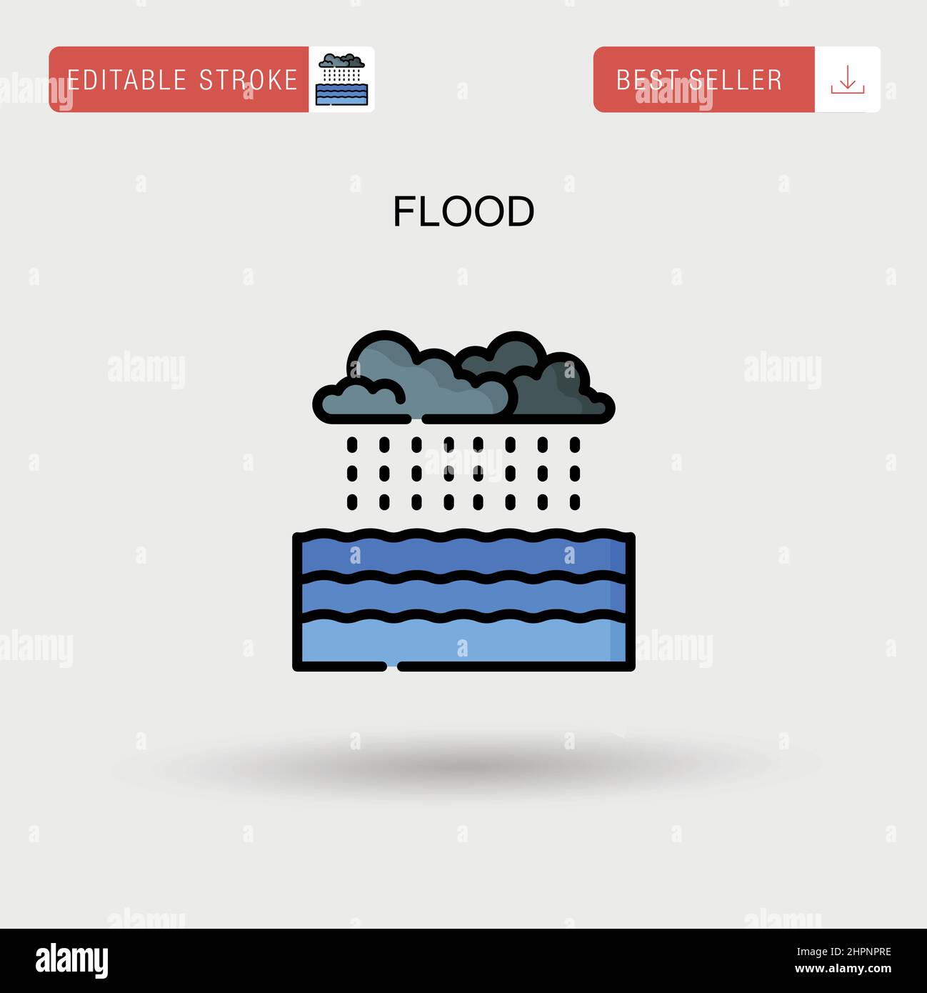 Icona flood Simple Vector. Illustrazione Vettoriale
