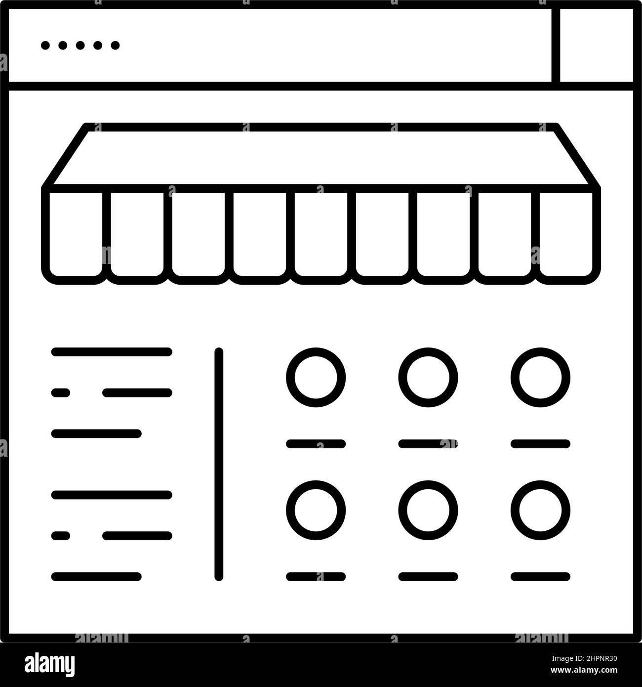 illustrazione vettoriale dell'icona della riga del reparto di ordinazione degli alimenti Illustrazione Vettoriale