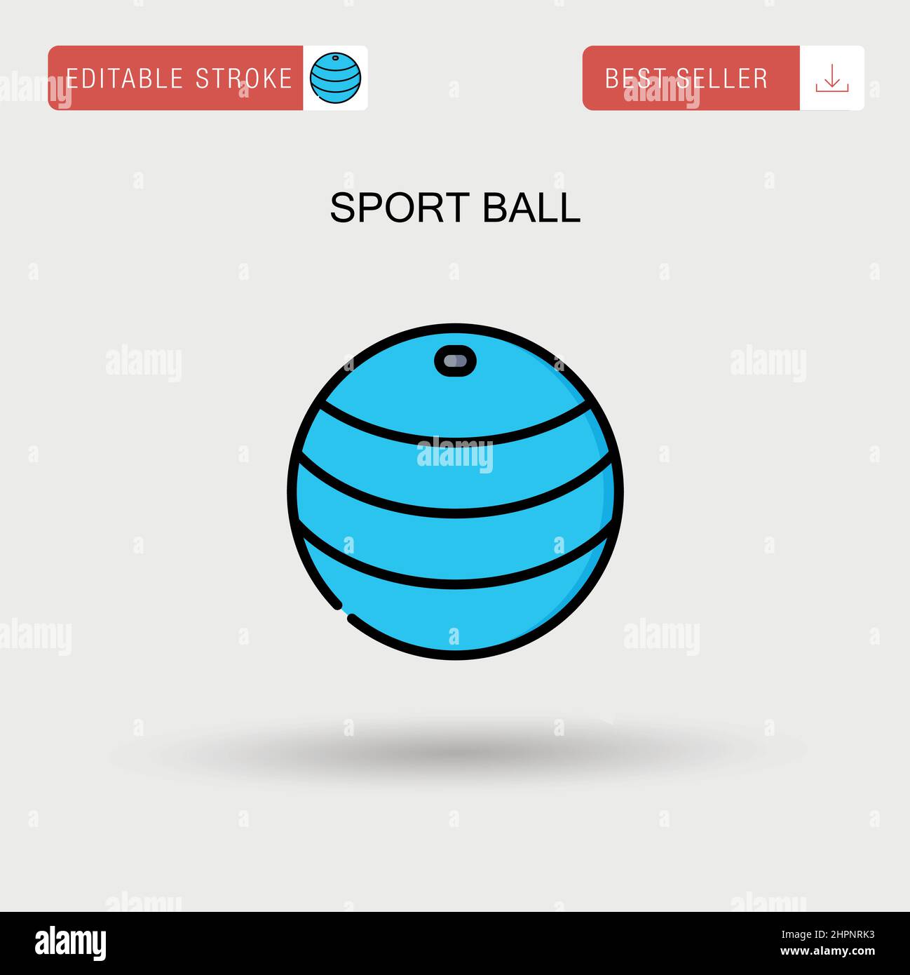 Icona vettoriale semplice della palla sportiva. Illustrazione Vettoriale