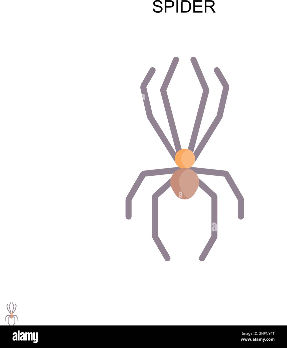 Icona vettore ragno semplice. Modello di disegno del simbolo di illustrazione per l'elemento dell'interfaccia utente mobile Web. Illustrazione Vettoriale