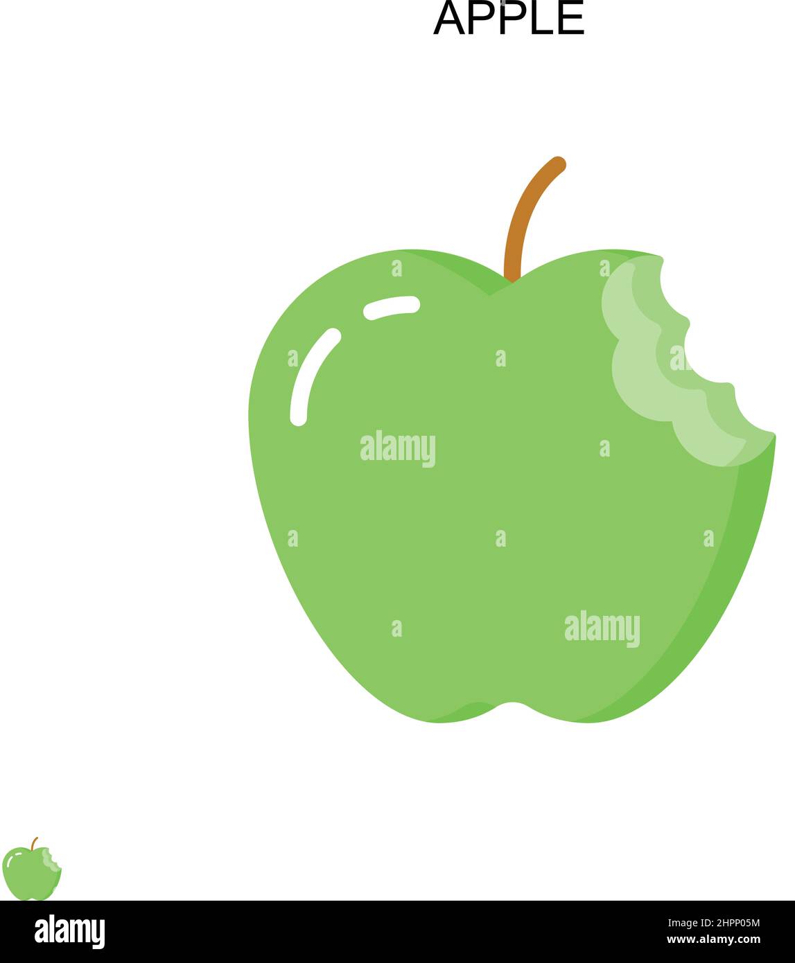 Icona Apple Simple Vector. Modello di disegno del simbolo di illustrazione per l'elemento dell'interfaccia utente mobile Web. Illustrazione Vettoriale