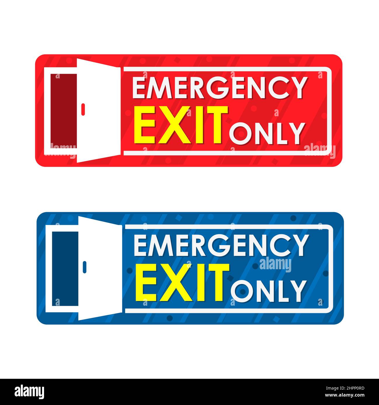 Illustrazione vettoriale dell'adesivo solo uscita di emergenza. Adesivo di scorta Illustrazione Vettoriale