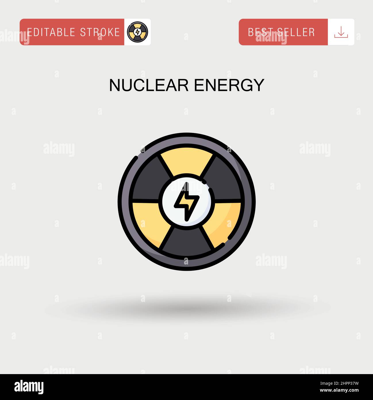 Icona vettore semplice energia nucleare. Illustrazione Vettoriale