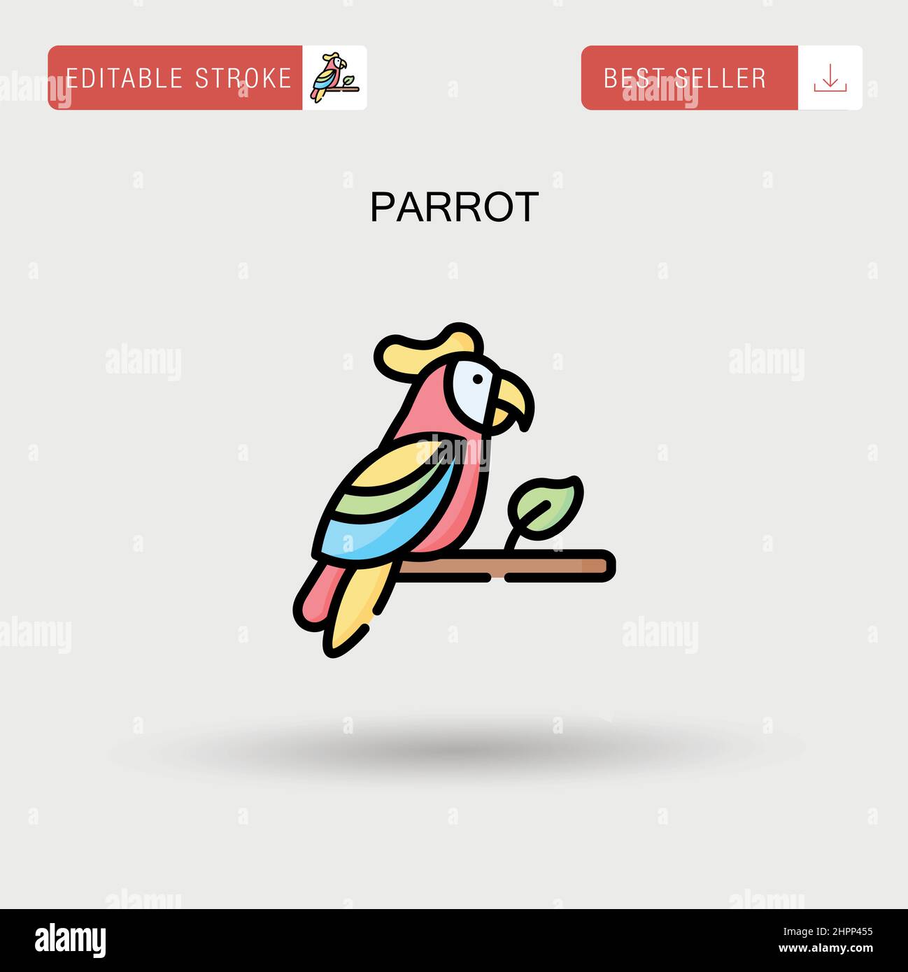 Icona vettore semplice Parrot. Illustrazione Vettoriale